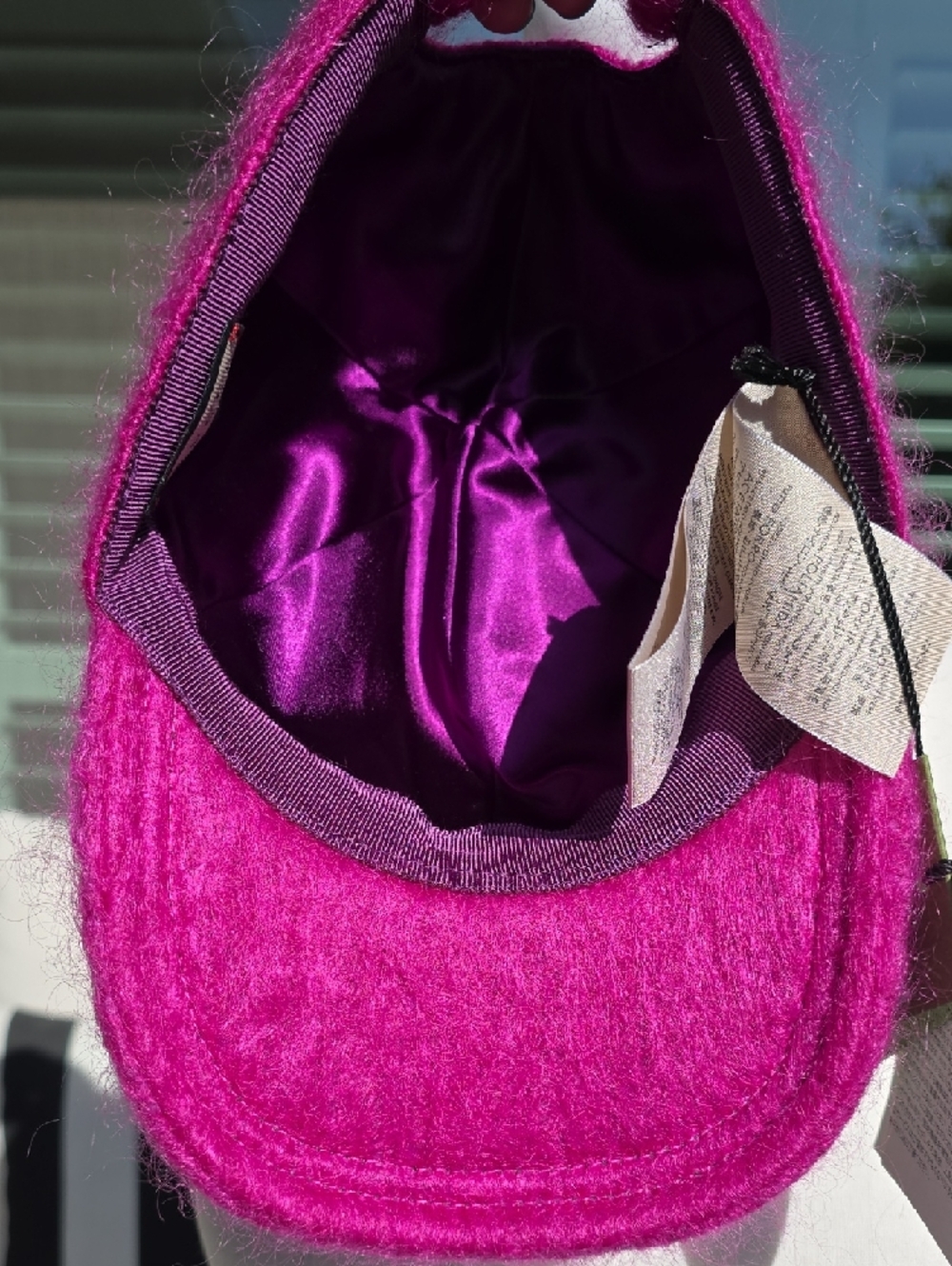 Gucci Fuchsia Mohair Baseball Cap with Gold GG Accent - Picture 8 of 12